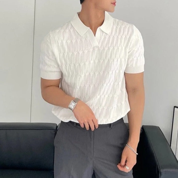 Poloshirt für Herren - Gestricktes Kurzarm-Poloshirt für den Sommer