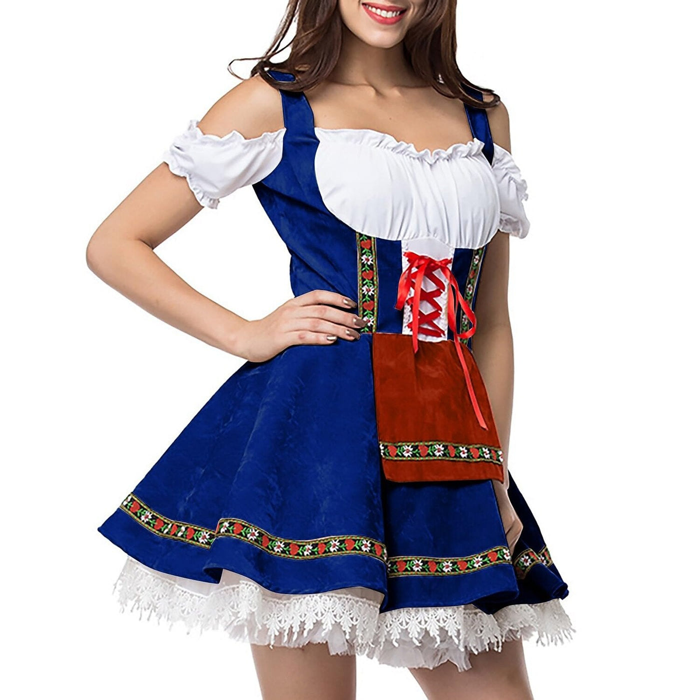 Oktoberfest Beer Costume Dress Dirndl Apron Set