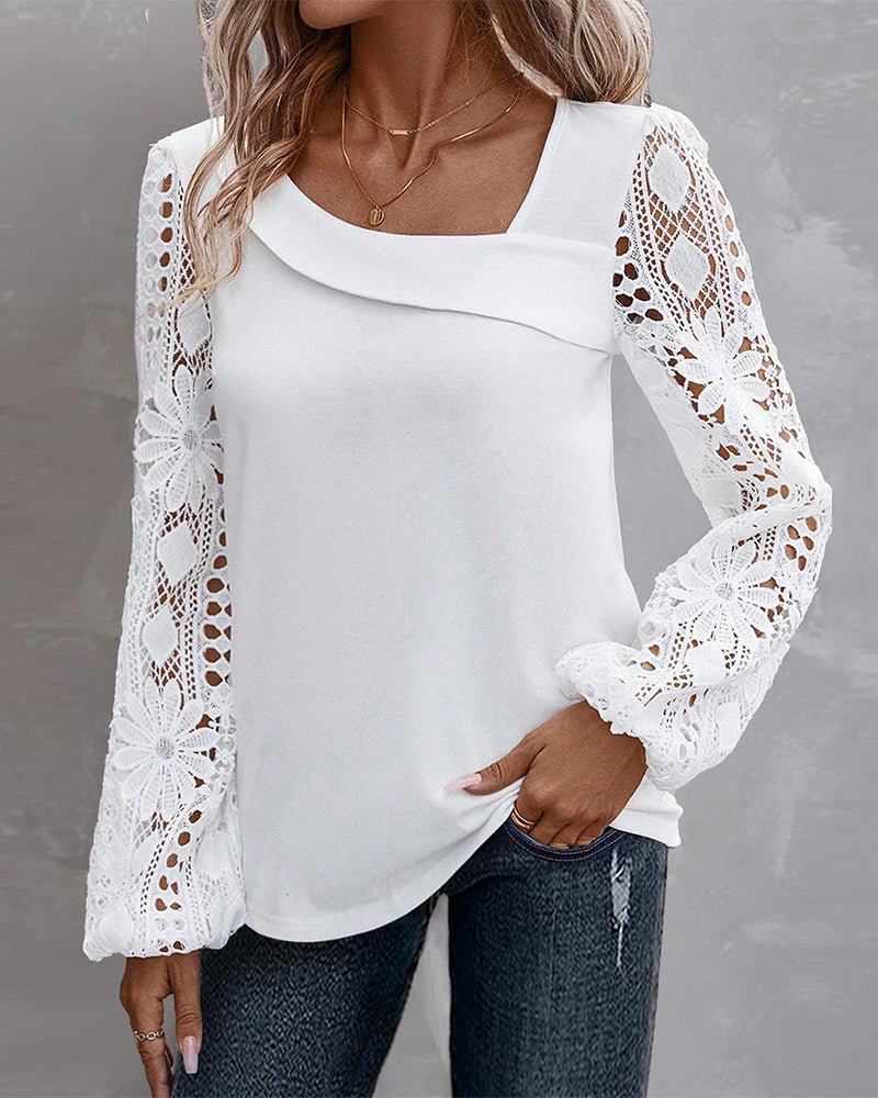 Paisley | Light Top mit Spitze und langen Ärmeln