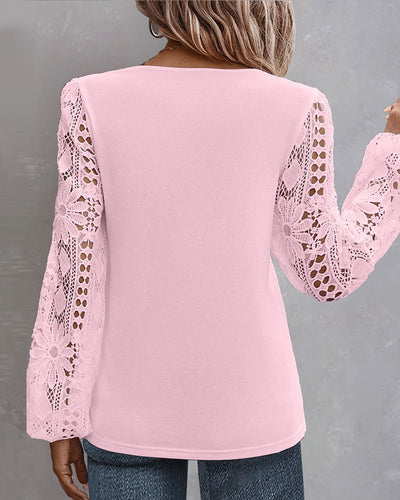 Paisley | Light Top mit Spitze und langen Ärmeln