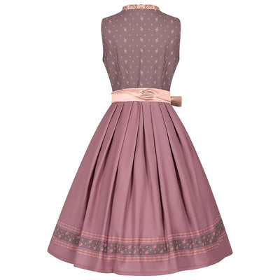 Oktoberfest Embroidery Dirndl Costume with Lace Apron