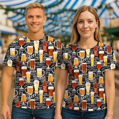 Unisex Retro Graphic Oktoberfest Beer T-shirt 1pc