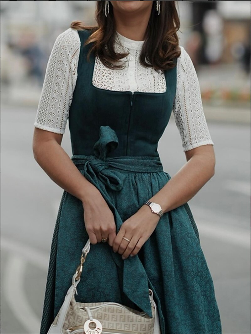 Oktoberfest Women's Deep Green Dirndl Dress