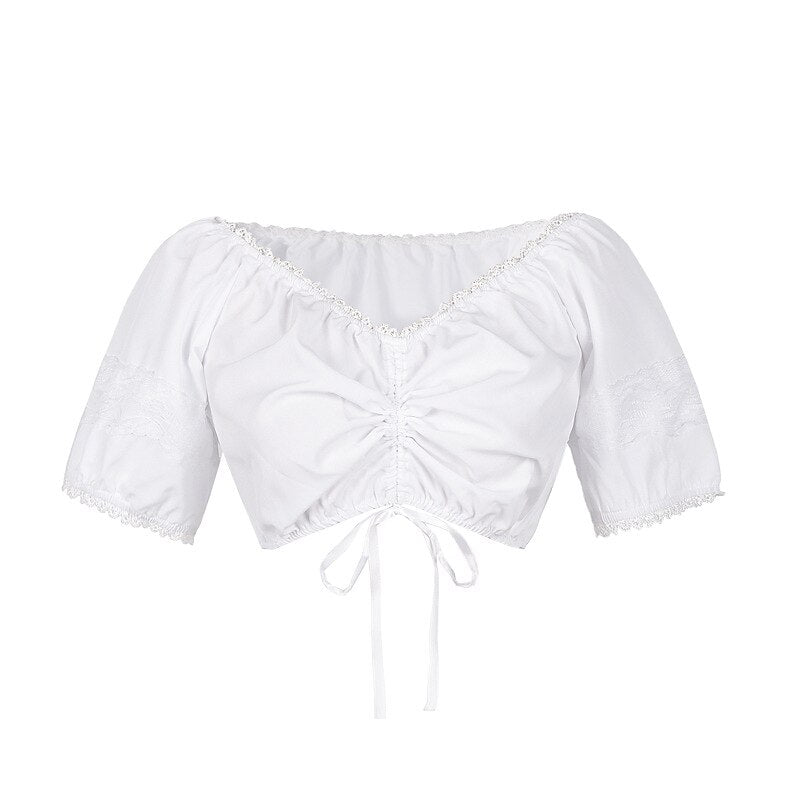 Oktoberfest Pink Floral Dirndl Dress with Apron and Blouse