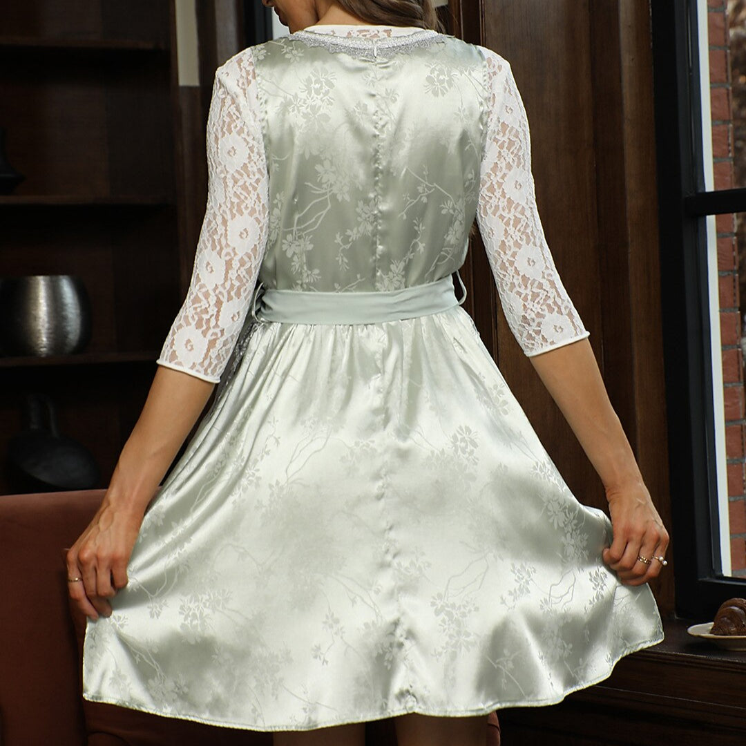 Oktoberfest Dirndl with Floral Embroidered Apron