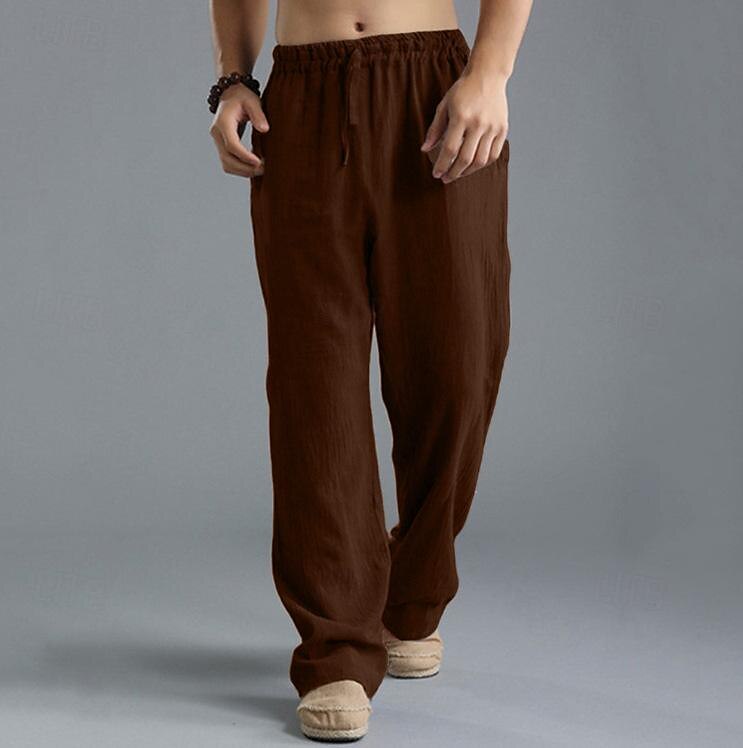 Classic Medieval Straight Leg Cotton Linen Trouser