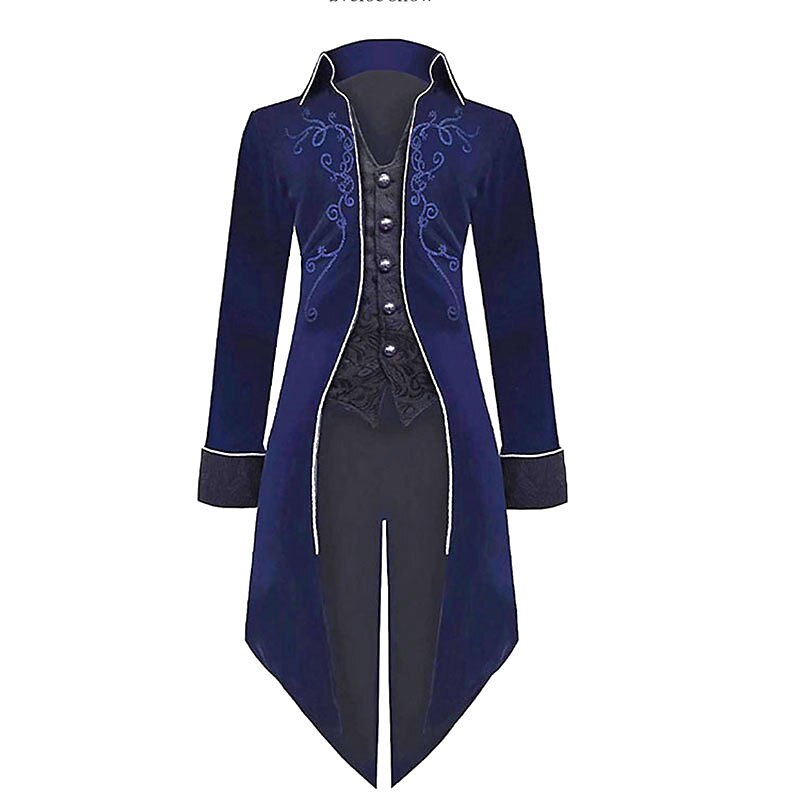 Men's Retro Steampunk Embroidered Tailcoat