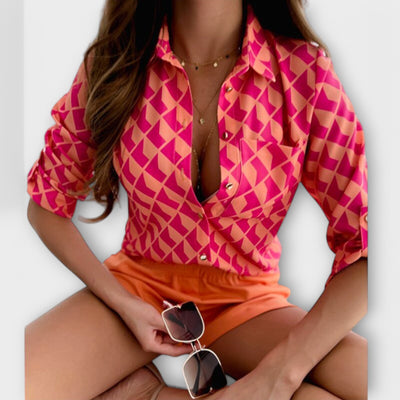 Damen Bluse mit klassischem Kragen – Ysilore