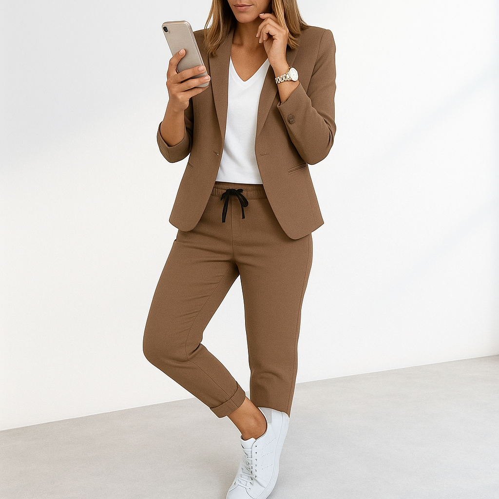 Hoseangzug für Damen - Eleganter Zweiteiler mit Blazer und Stoffhose