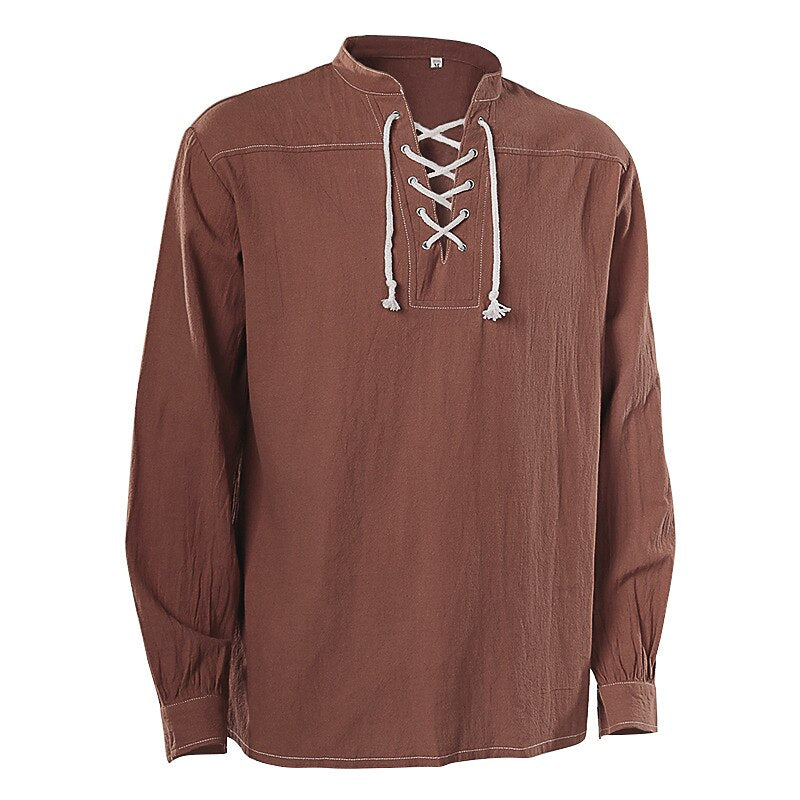 Pirate Style Lace-Up Poet Blouse