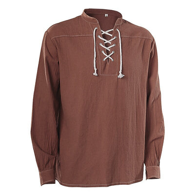 Pirate Style Lace-Up Poet Blouse