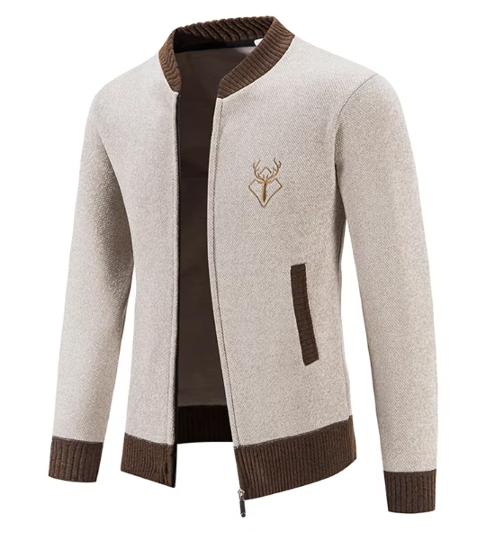 Drio | Stilvolle Herrenstrickjacke mit Reißverschluss und Strickdesign
