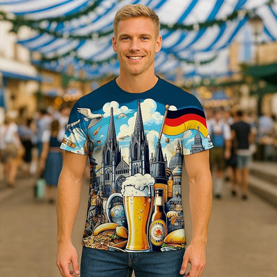 Men's Oktoberfest Beer Splash Graphic T-shirt