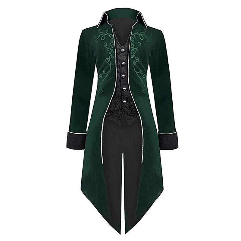 Men's Retro Steampunk Embroidered Tailcoat