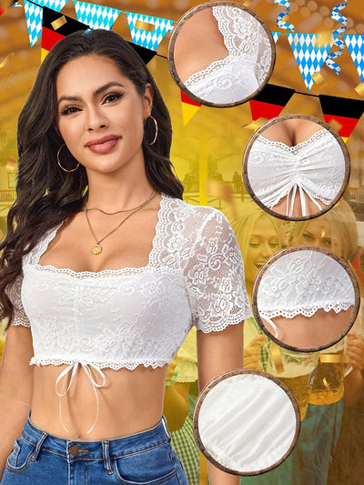 Oktoberfest Traditional Dirndl Lace Blouse
