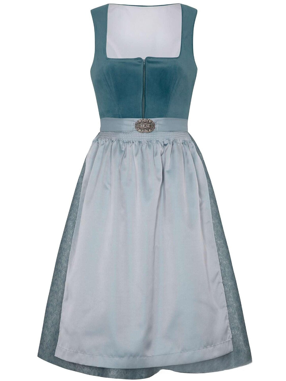 Oktoberfest Blue Classic Dirndl Dress with Apron