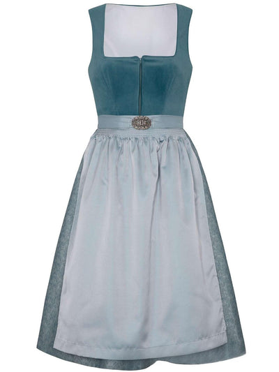 Oktoberfest Blue Classic Dirndl Dress with Apron