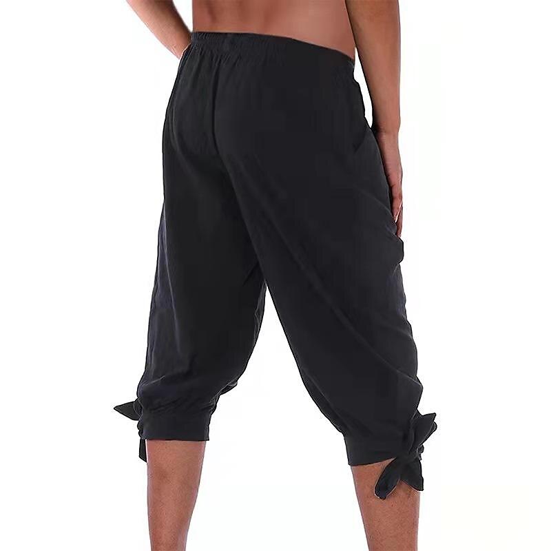 Retro Style Three Quarter Design Pirate Pants