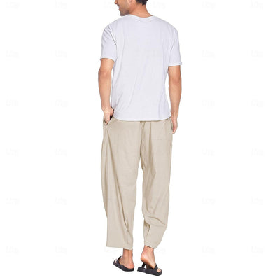 Early Medieval Style Cotton Linen Summer Pants
