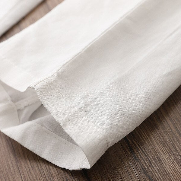 Classic Loose Fit Cotton Linen Blend Pants