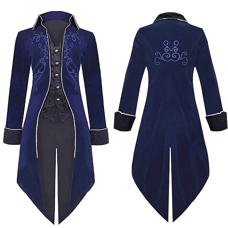 Men's Retro Steampunk Embroidered Tailcoat
