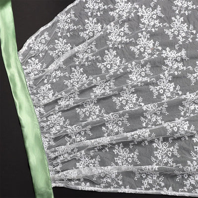 Oktoberfest Green Embroidered Dirndl Dress with Lace Apron