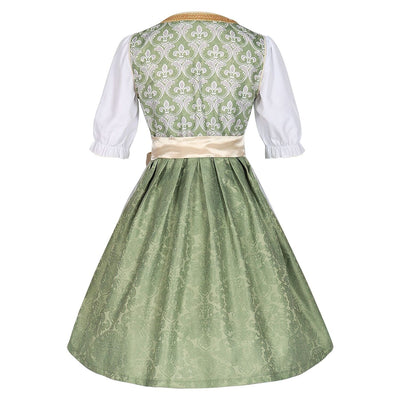 Oktoberfest Champagne Gold Dirndl Dress with Apron and Blouse
