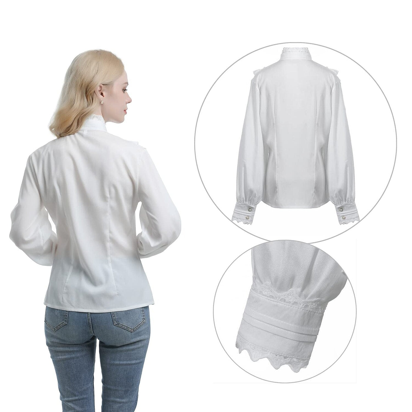 Retro Vintage Rococo Princess Style Ruffle Sleeve  Blouse