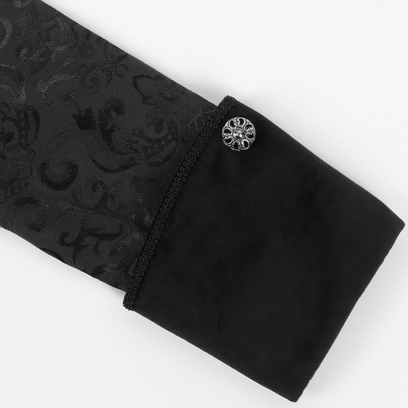 Men's Steampunk Black Brocade Tailcoat