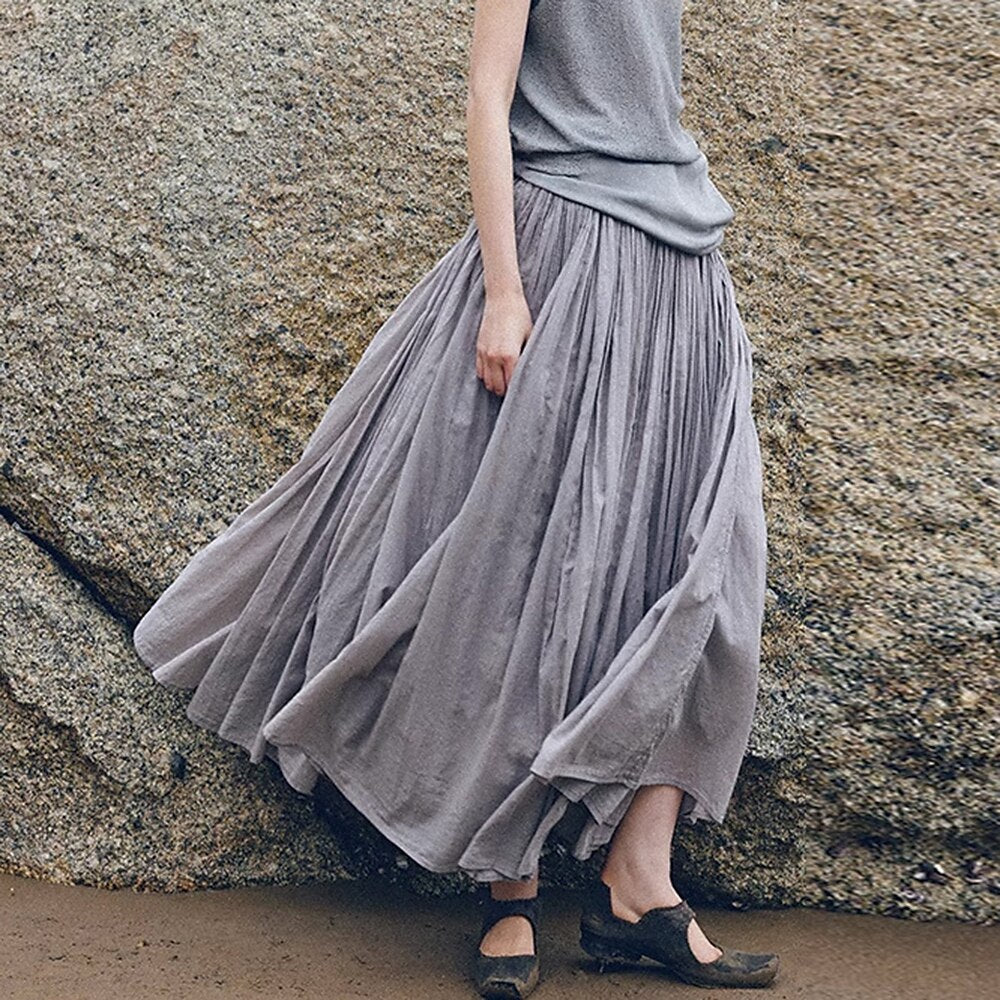 Renaissance Style Classic Cotton Long Skirt
