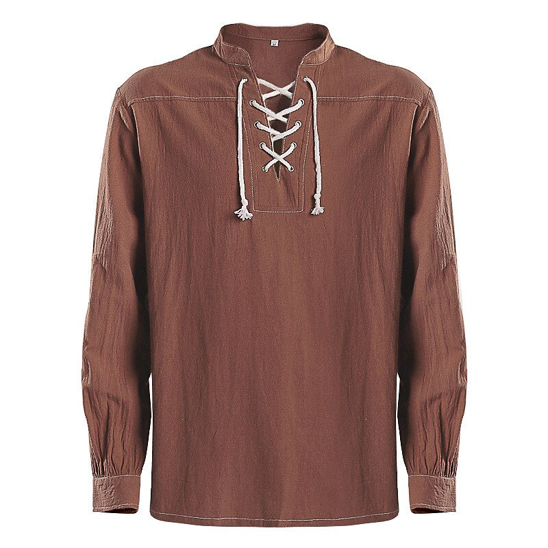 Pirate Style Lace-Up Poet Blouse